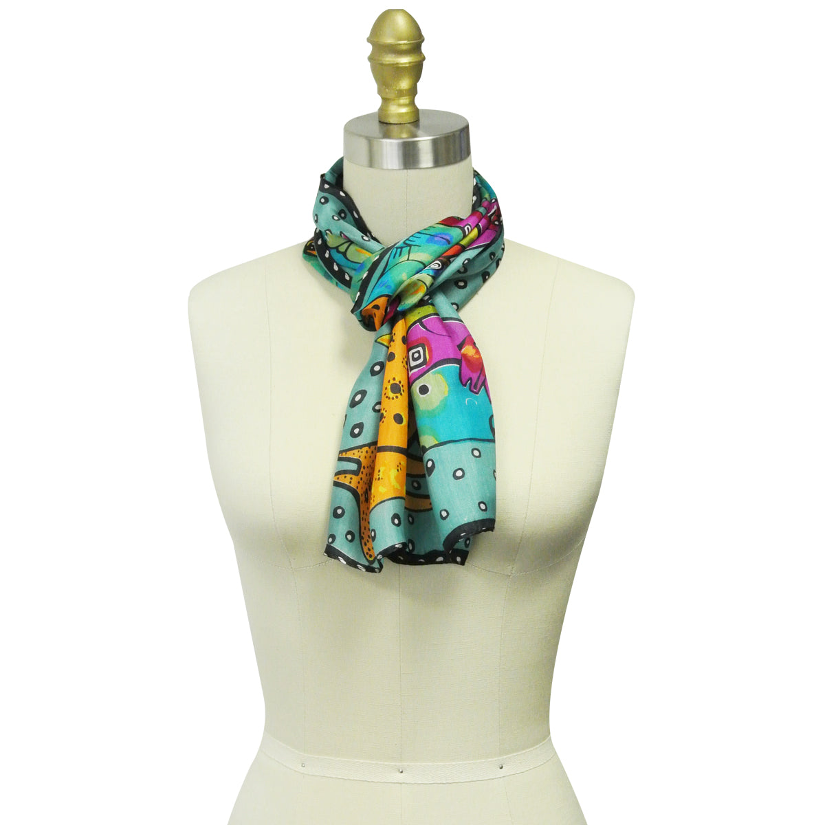 Wrapables Vibrant 100% Silk Long Scarf 51" x 10.5"