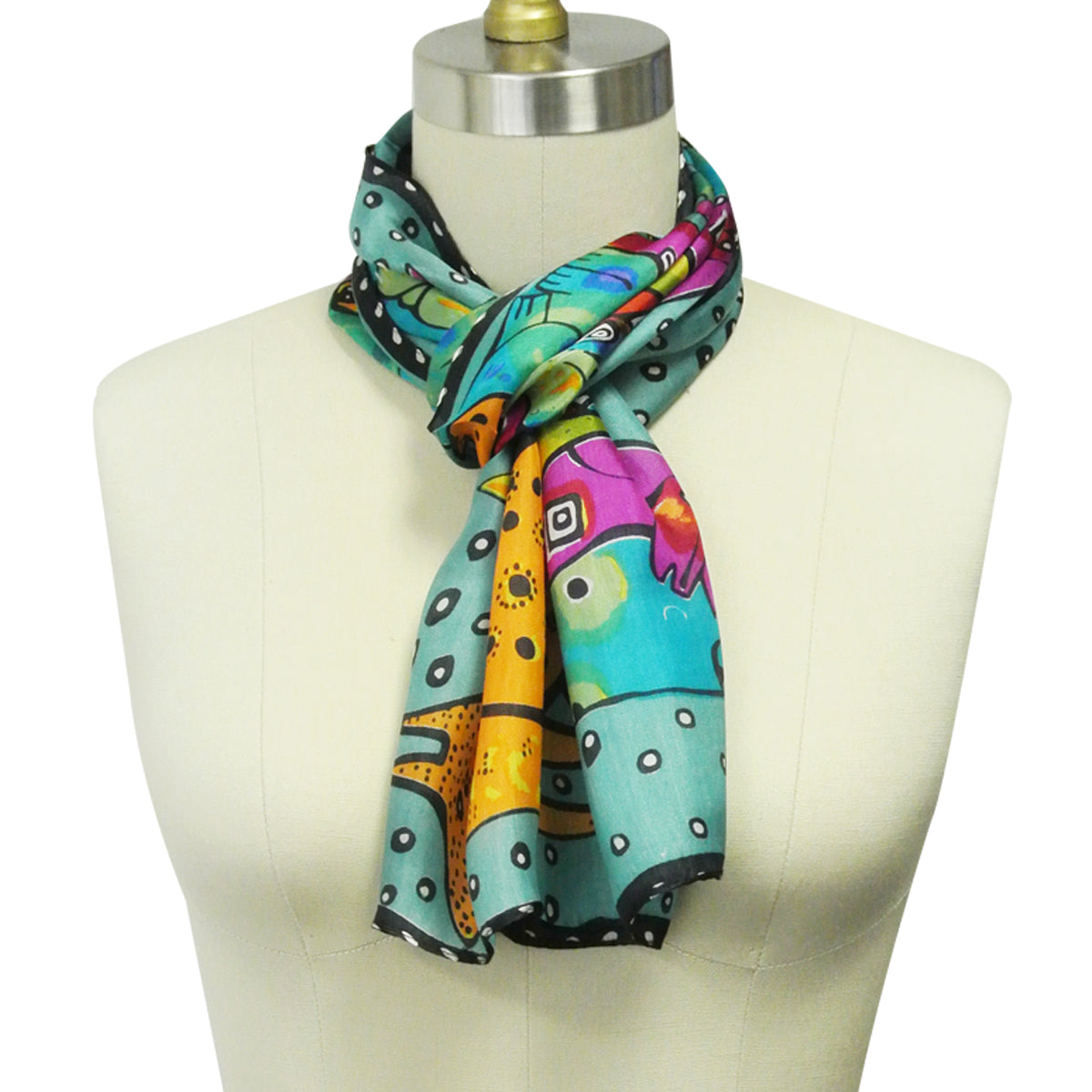 Wrapables Vibrant 100% Silk Long Scarf 51" x 10.5"