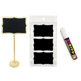 Set of 8 Chalkboard Stands with Chalkboard Stickers and Chalk Marker, 3