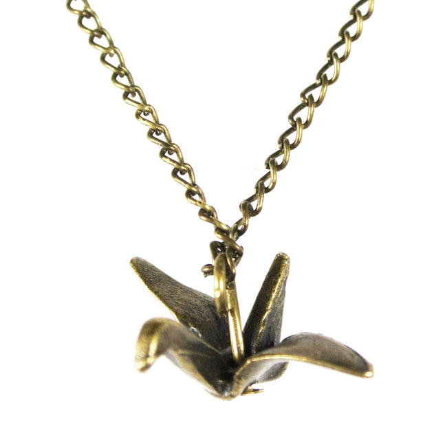 Wrapables Vintage Origami Crane Pendant Necklace