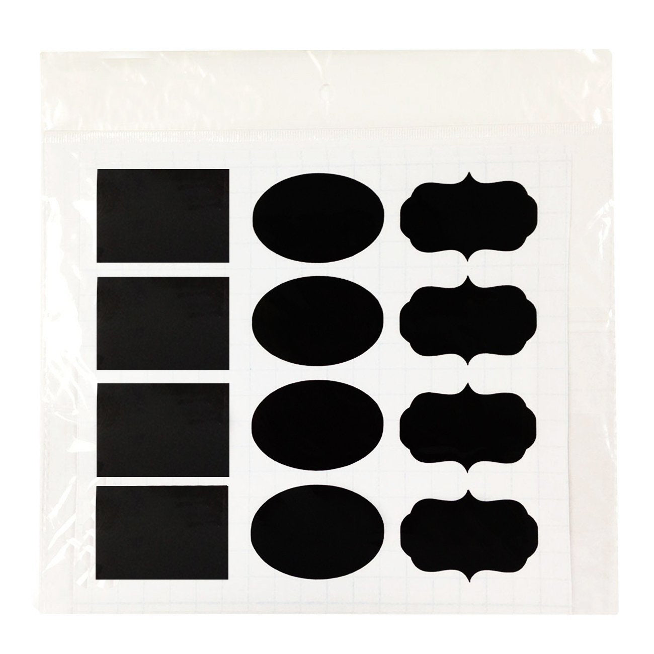 Wrapables Set of 30 Chalkboard Labels / Chalkboard Stickers , 2" x 1.25" Oval, Rectangle, and Fancy Frame