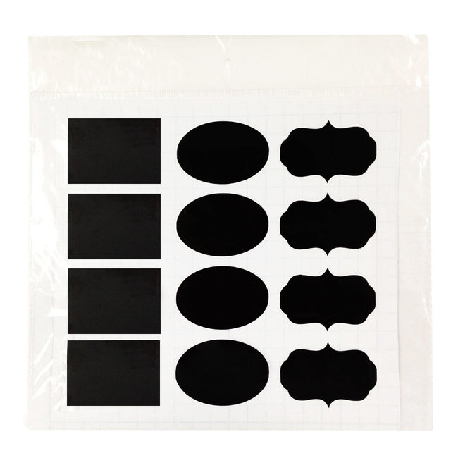 Wrapables Set of 30 Chalkboard Labels / Chalkboard Stickers , 2" x 1.25" Oval, Rectangle, and Fancy Frame