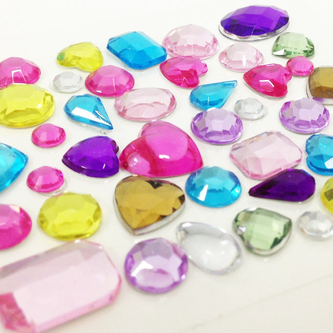 Wrapables Acrylic Self Adhesive Crystal Gem Stickers, Multi-Color (2pk)