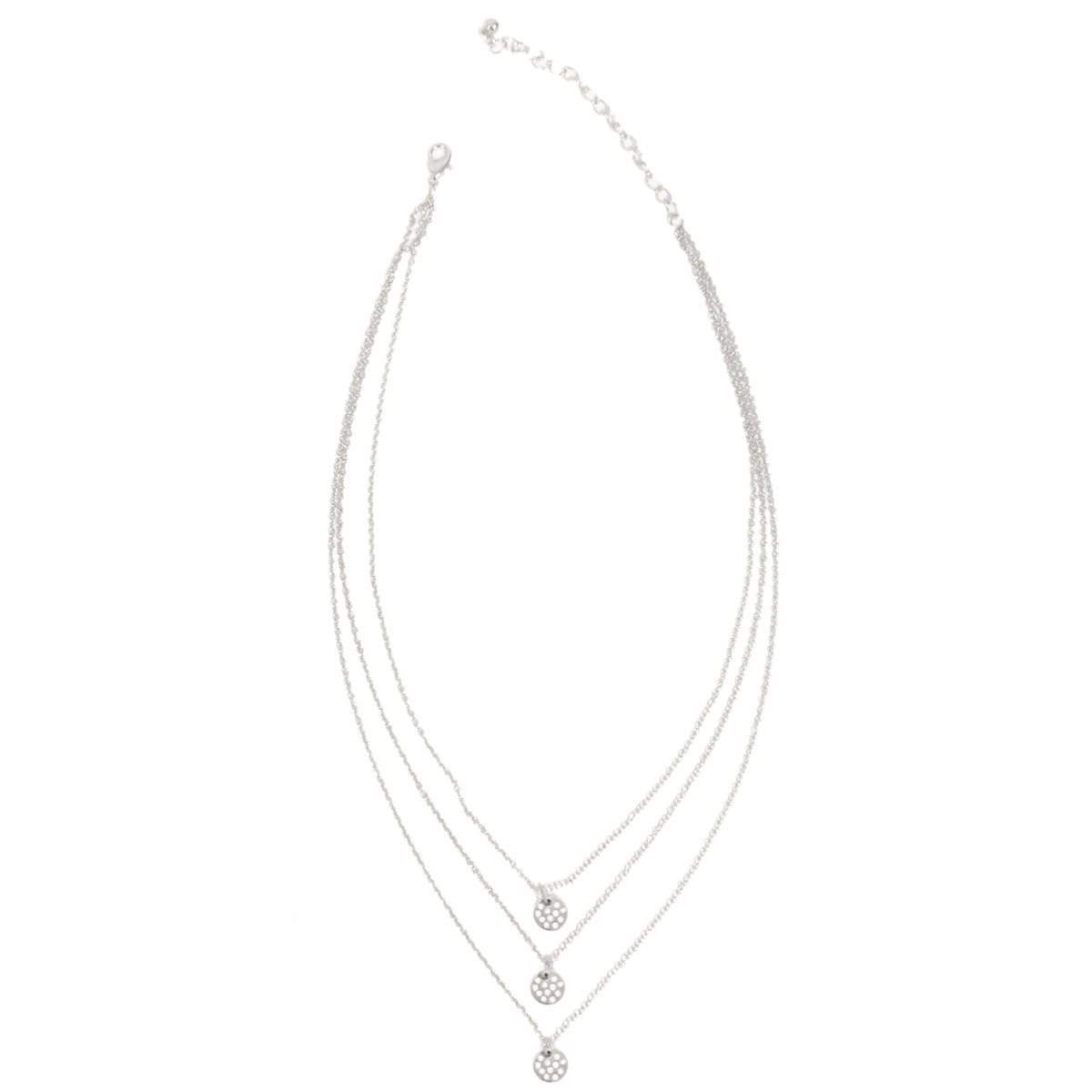 Wrapables Triple Strand Crystal Disc Pendant Necklace