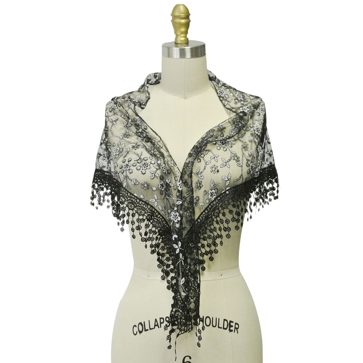 Wrapables Embroidered Floral Lace Triangle Scarf Shawl
