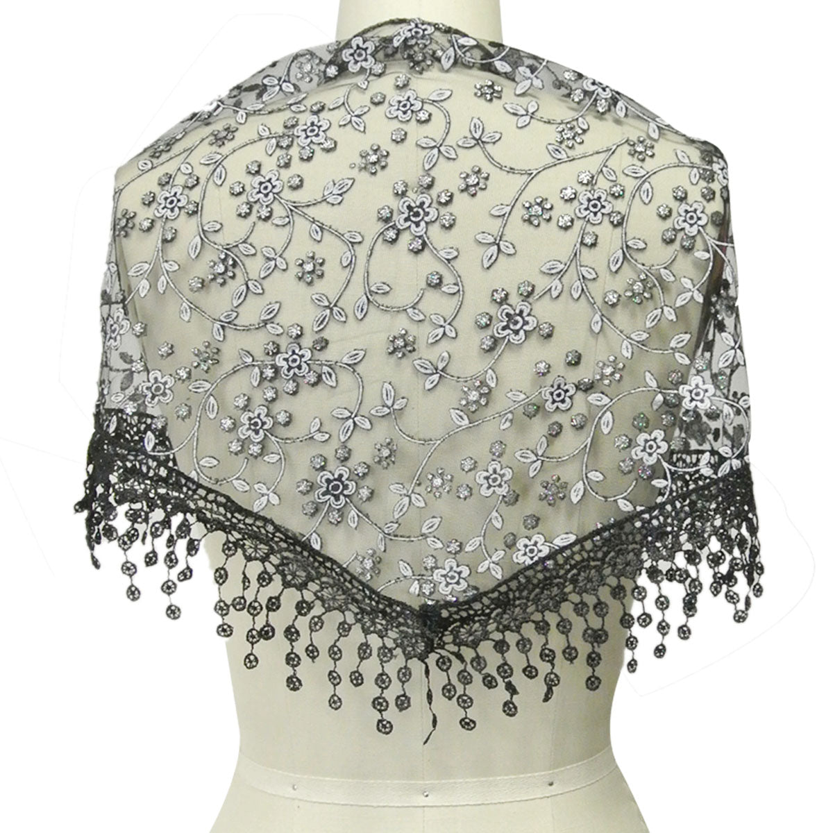 Wrapables Embroidered Floral Lace Triangle Scarf Shawl