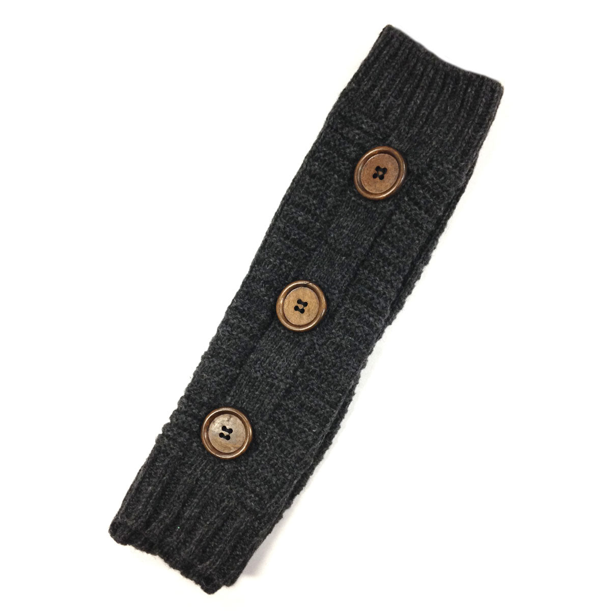 Wrapables Button Accented Knit Arm Warmers, Black