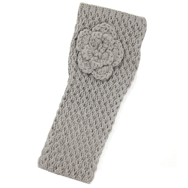 Wrapables Soft Knit Fingerless Gloves with Flower