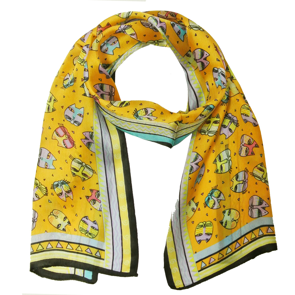 Wrapables Vibrant 100% Silk Long Scarf 51" x 10.5"