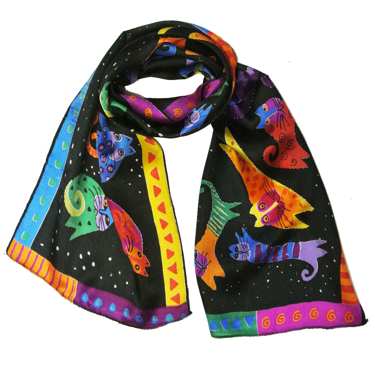 Wrapables Vibrant 100% Silk Long Scarf 51" x 10.5"