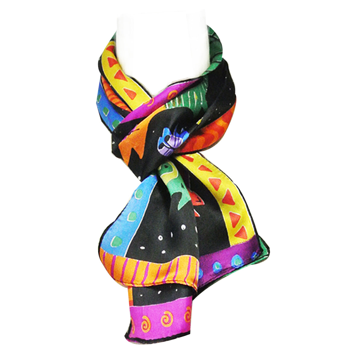 Wrapables Vibrant 100% Silk Long Scarf 51" x 10.5"