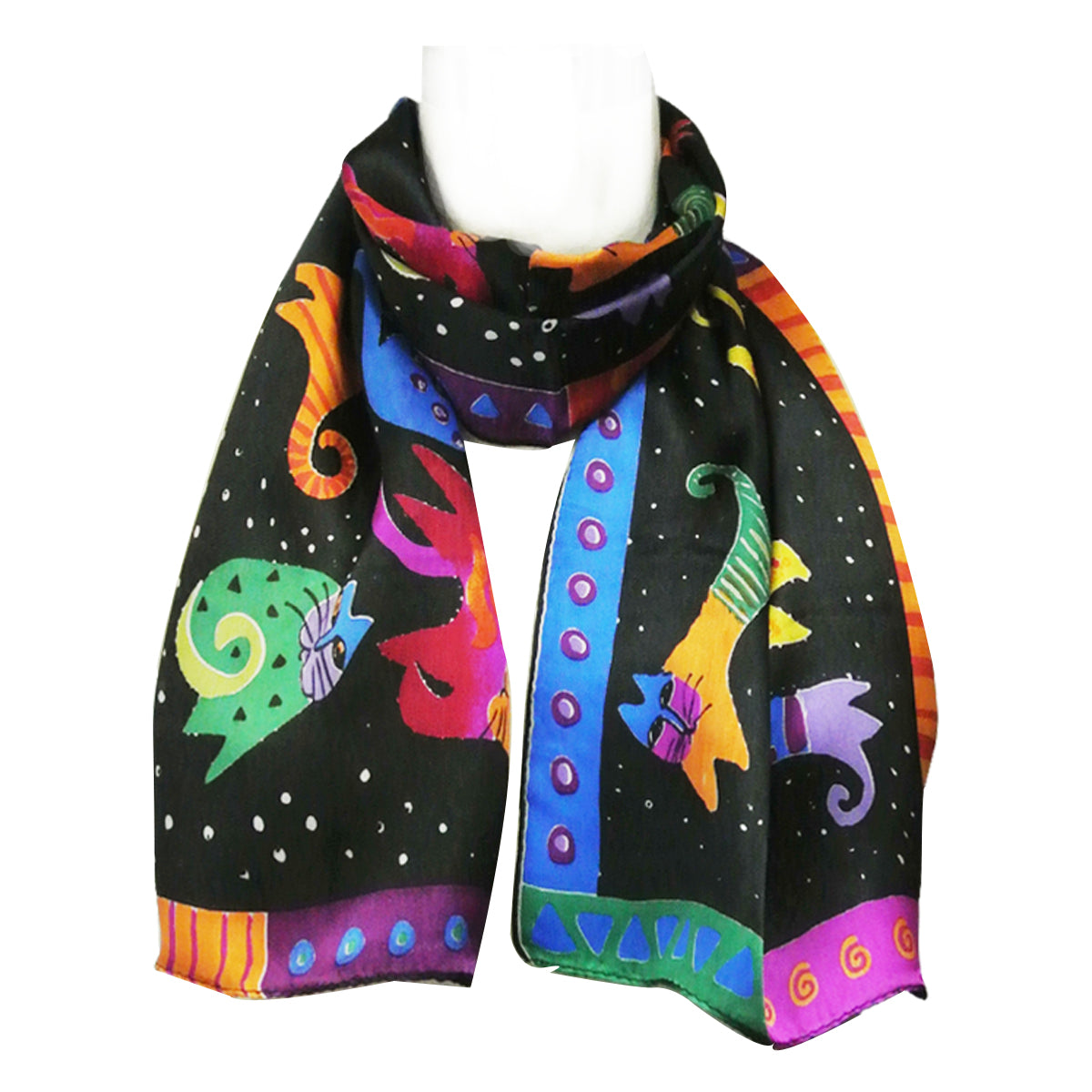 Wrapables Vibrant 100% Silk Long Scarf 51" x 10.5"