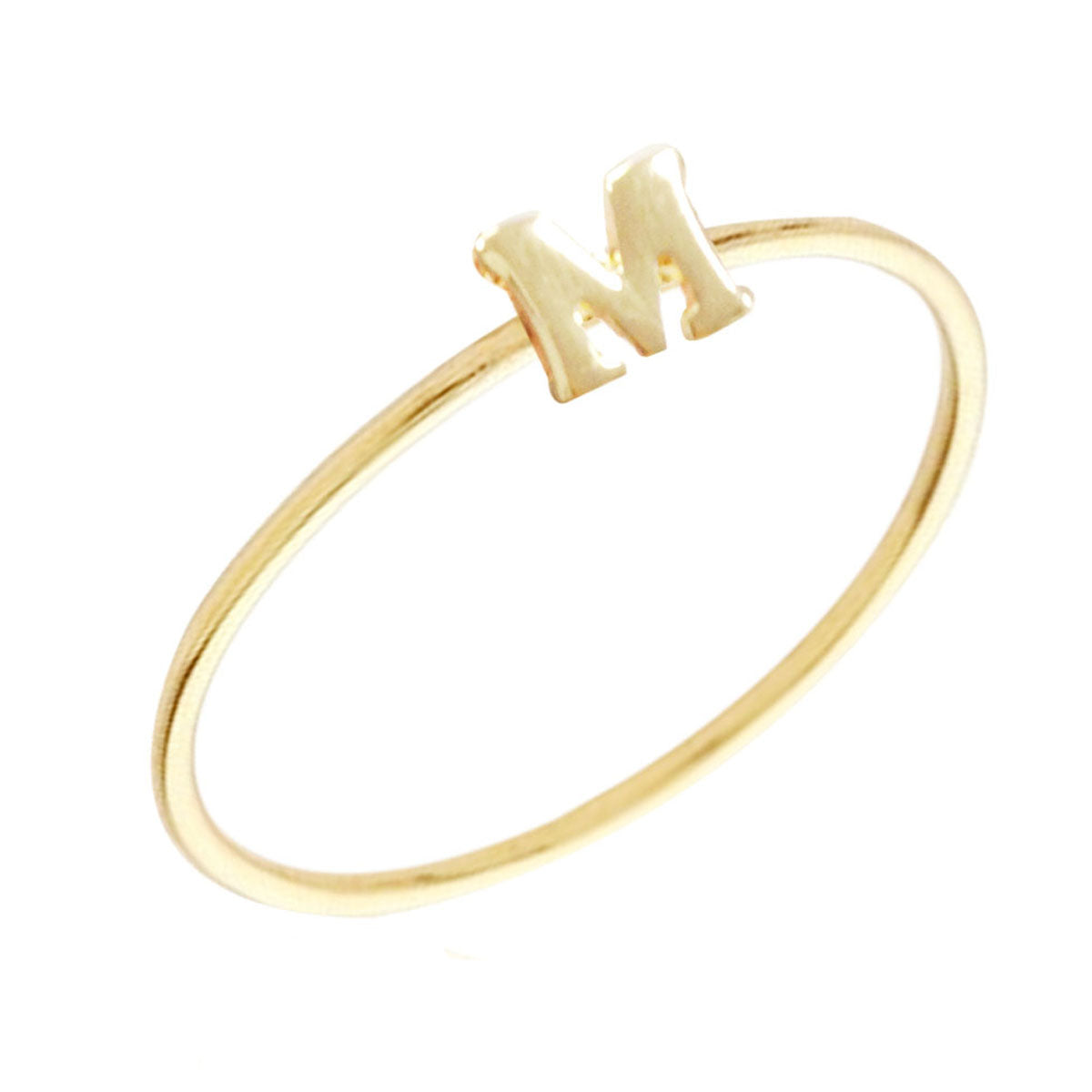 Wrapables Gold Tone Stackable Initial Letter Ring Size 6