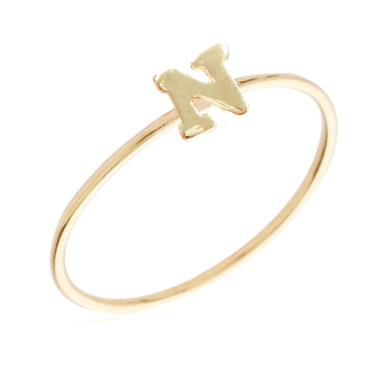 Wrapables Gold Tone Stackable Initial Letter Ring Size 6