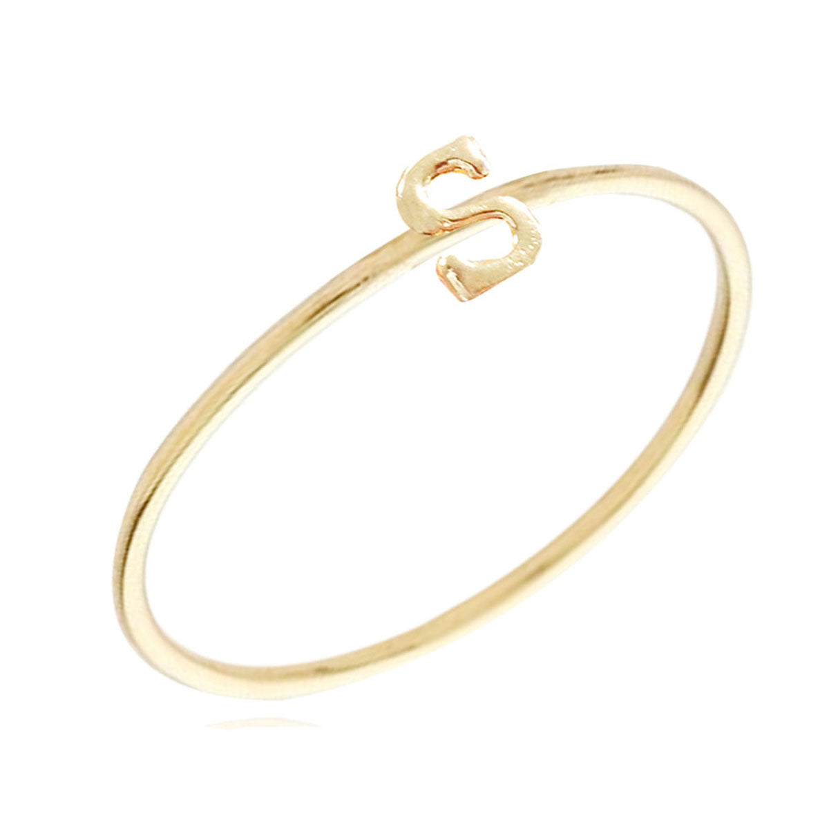 Wrapables Gold Tone Stackable Initial Letter Ring Size 6