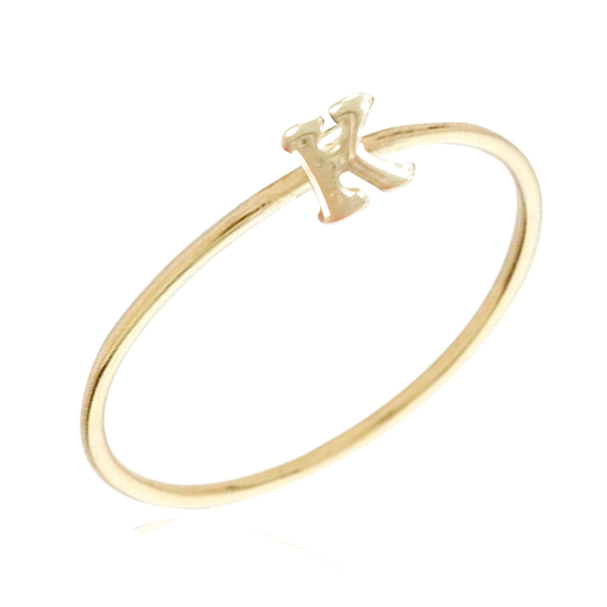 Wrapables Gold Tone Stackable Initial Letter Ring Size 7