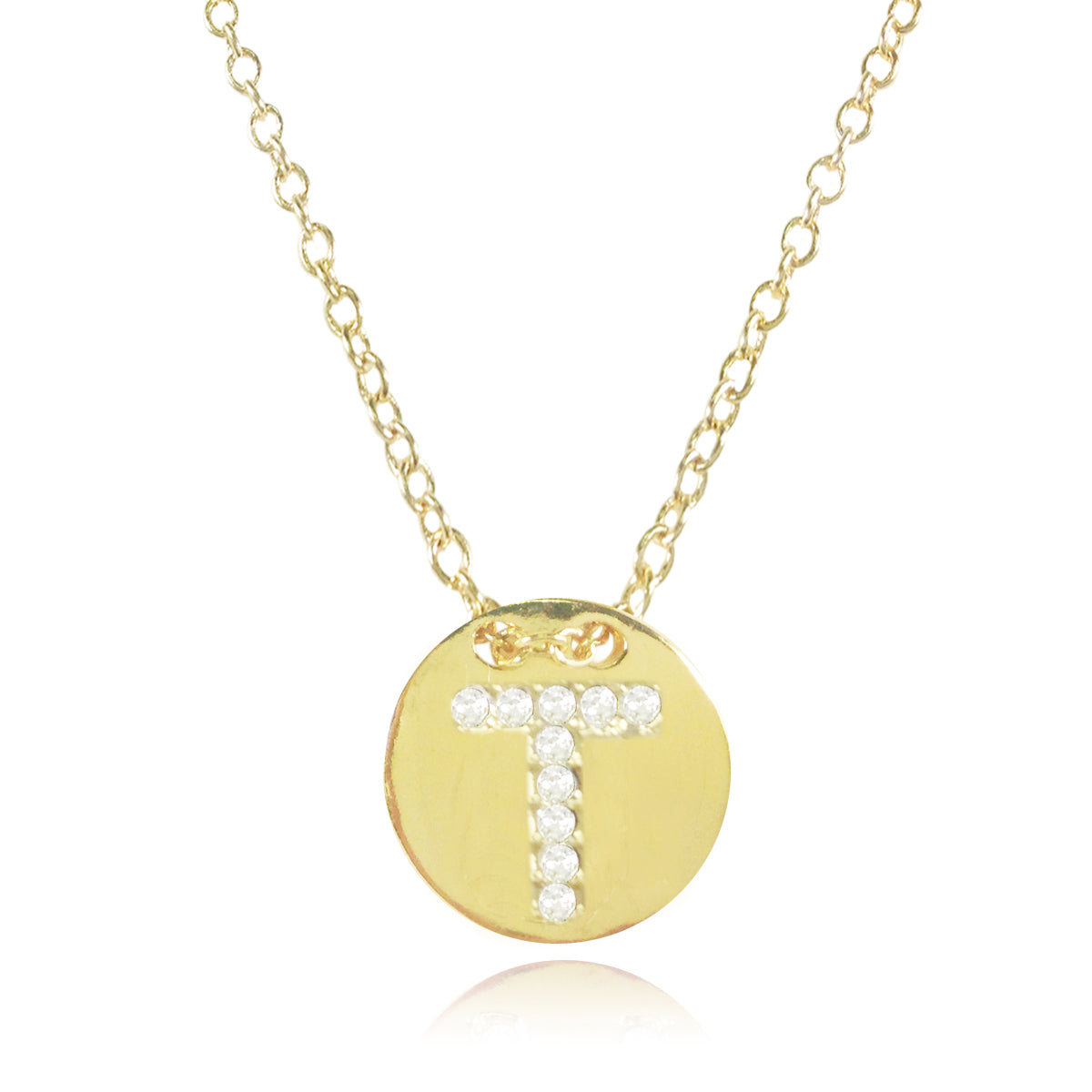 Gold Plated Initial Letter Pendant Necklace