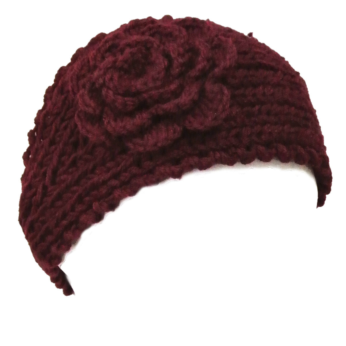 Hand Knit Floral Headband