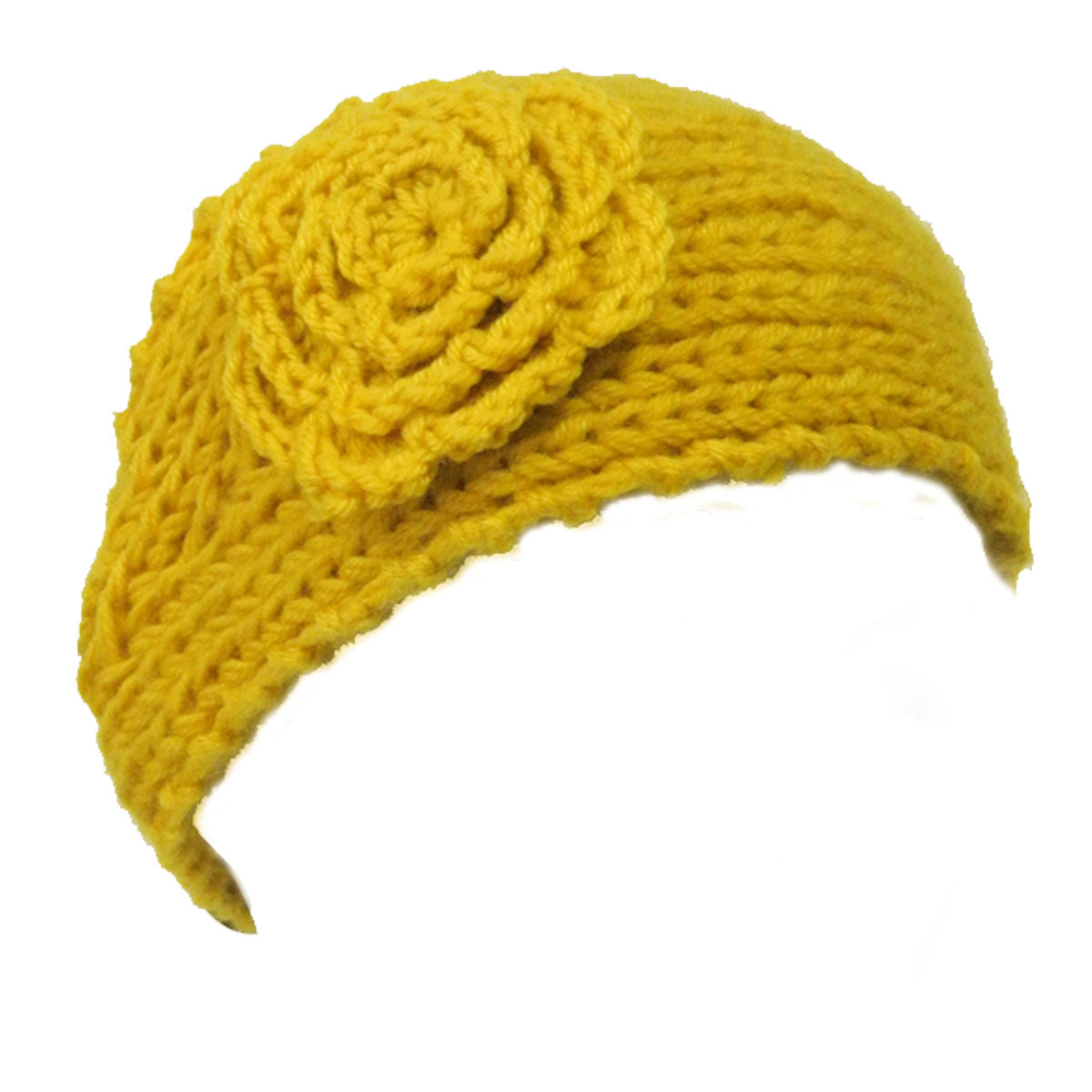 Hand Knit Floral Headband