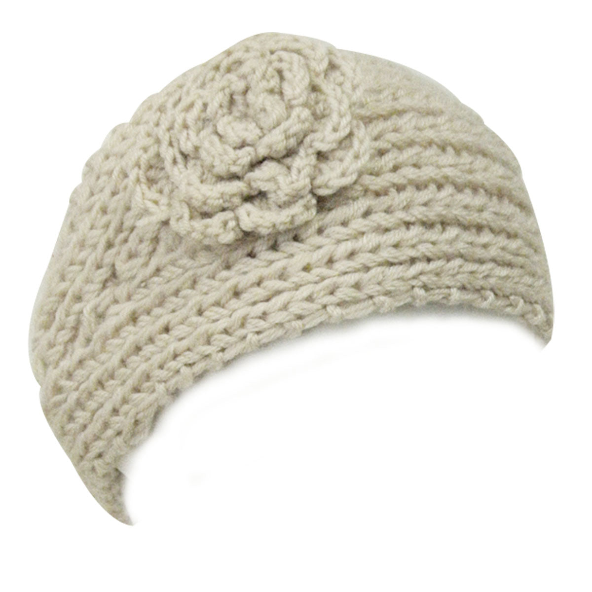 Hand Knit Floral Headband