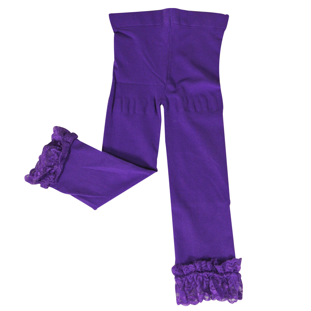 Wrapables Toddler Stretch Leggings with Lace Trim, Set of 3 (Blue, Green, Black)