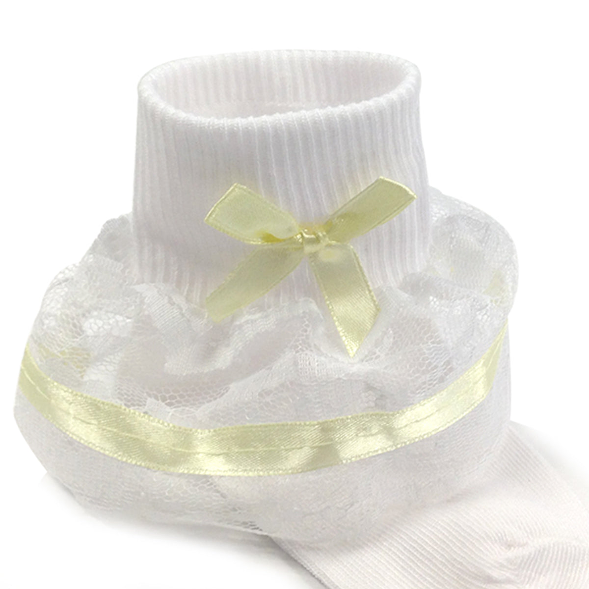 Wrapables Lil Miss Bella Lace & Ribbon Ruffle Socks for Toddler Girl, Set of 3