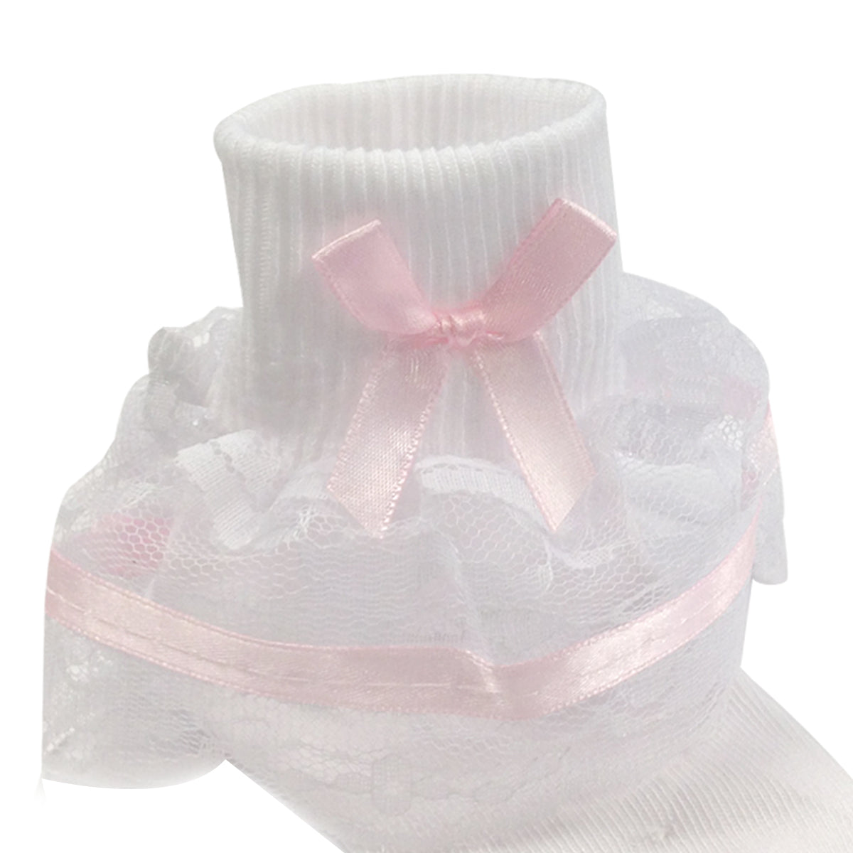 Wrapables Lil Miss Bella Lace & Ribbon Ruffle Socks for Toddler Girl, Set of 3