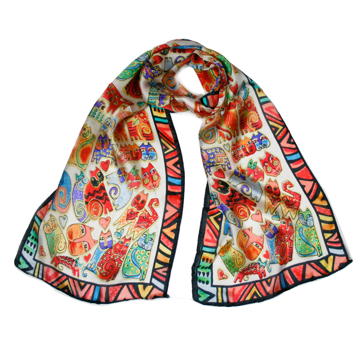 Wrapables Vibrant 100% Silk Long Scarf 51" x 10.5"