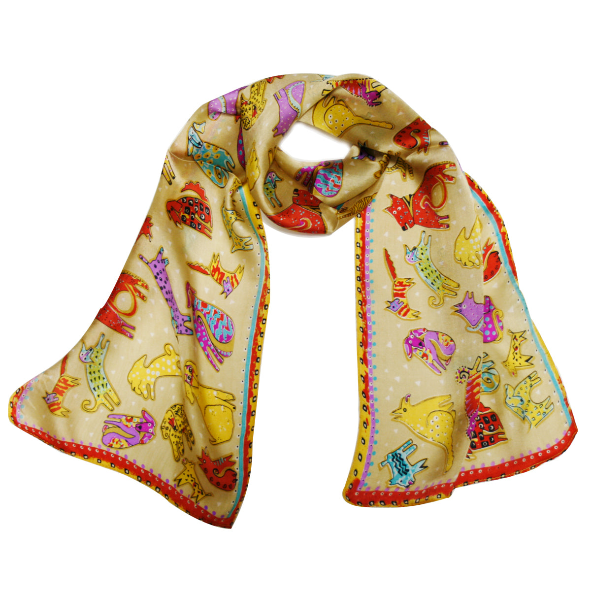 Wrapables Vibrant 100% Silk Long Scarf 51" x 10.5"