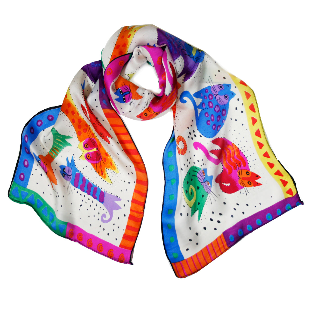 Wrapables Vibrant 100% Silk Long Scarf 51" x 10.5"