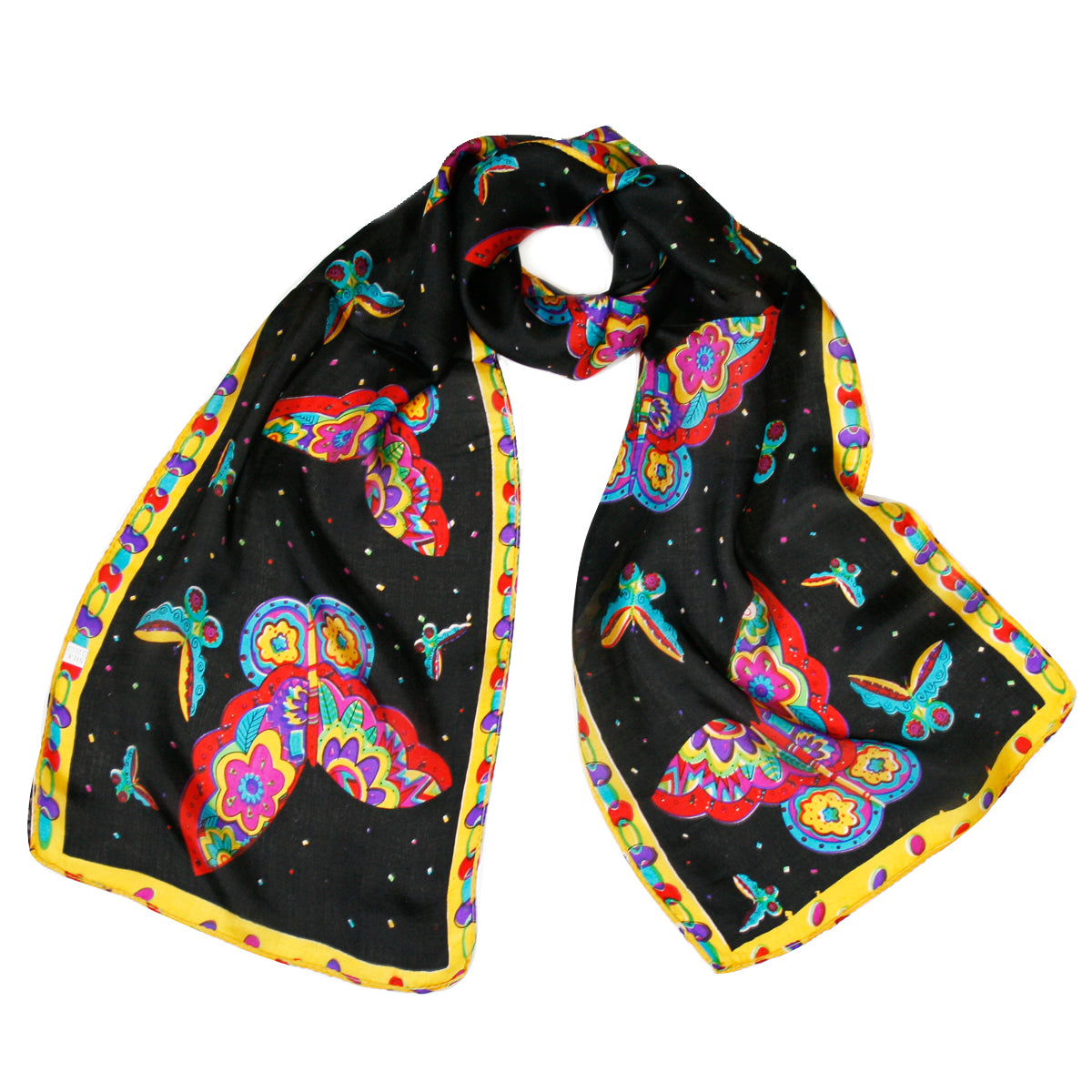 Wrapables Vibrant 100% Silk Long Scarf 51" x 10.5"