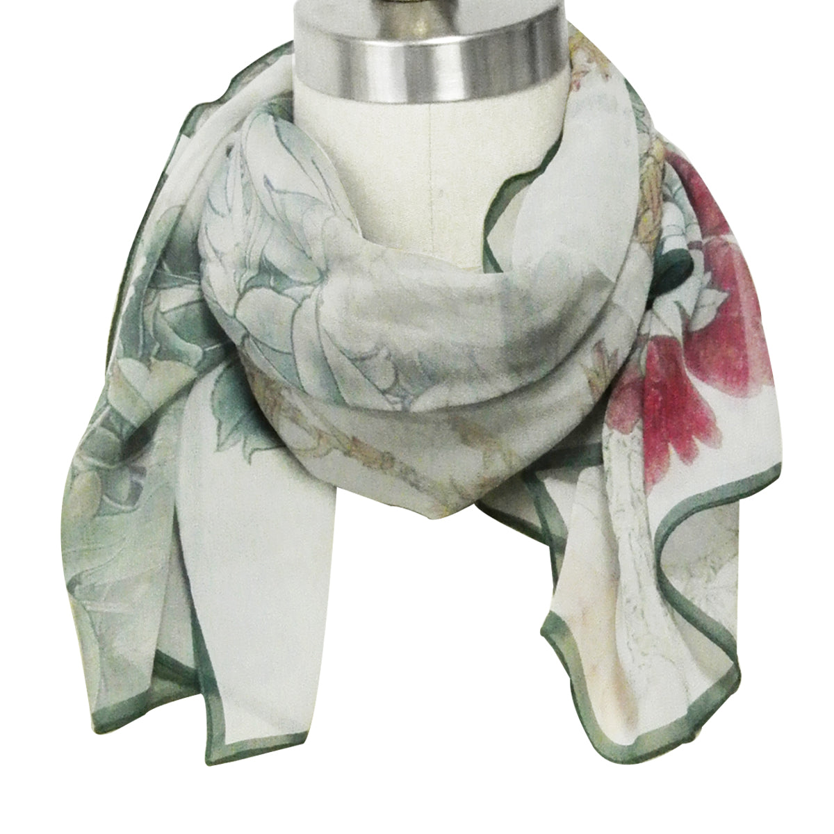 Wrapables 100% Mulberry Silk Floral Painting Square Scarf