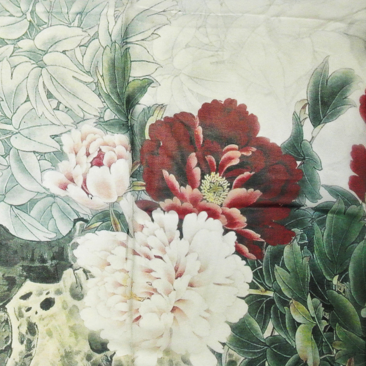 Wrapables 100% Mulberry Silk Floral Painting Square Scarf