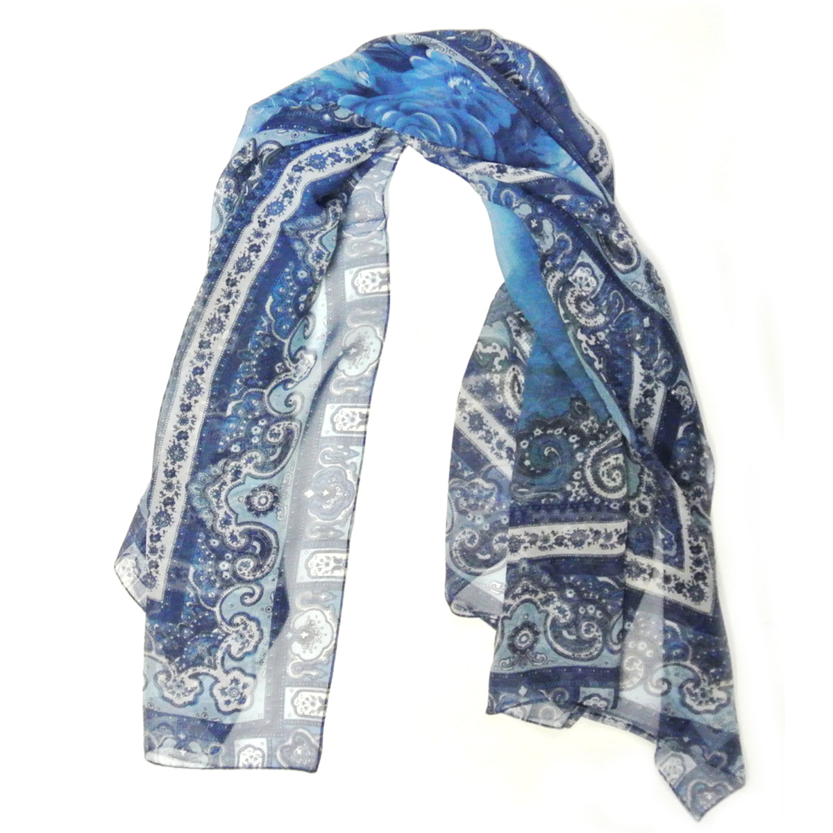 Wrapables 100% Mulberry Silk Floral Painting Square Scarf