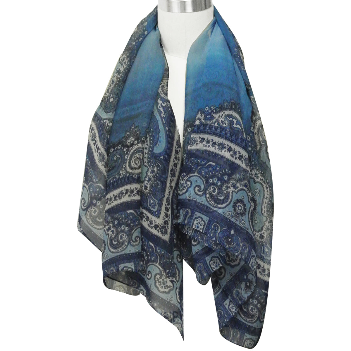 Wrapables 100% Mulberry Silk Floral Painting Square Scarf