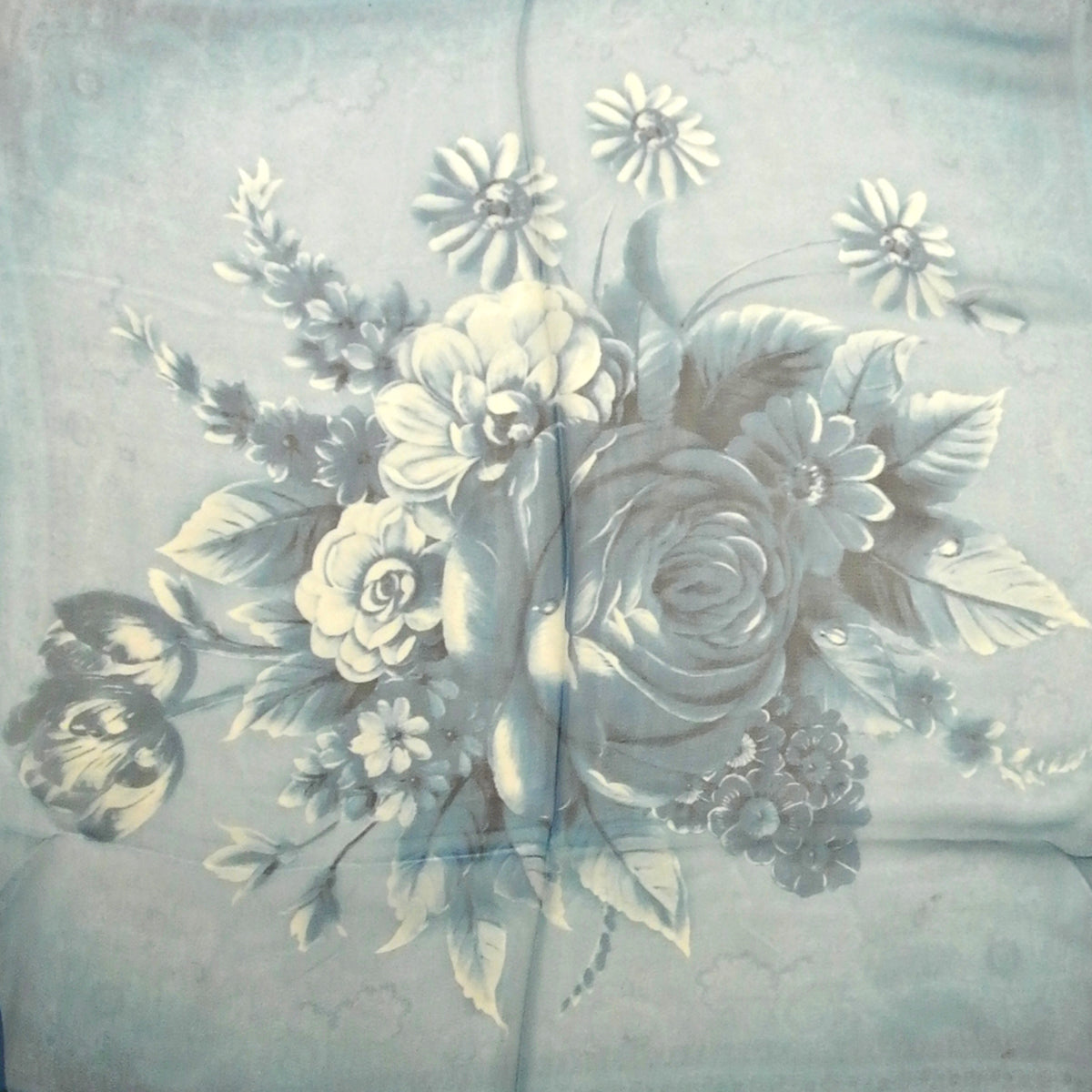 Wrapables 100% Mulberry Silk Floral Painting Square Scarf