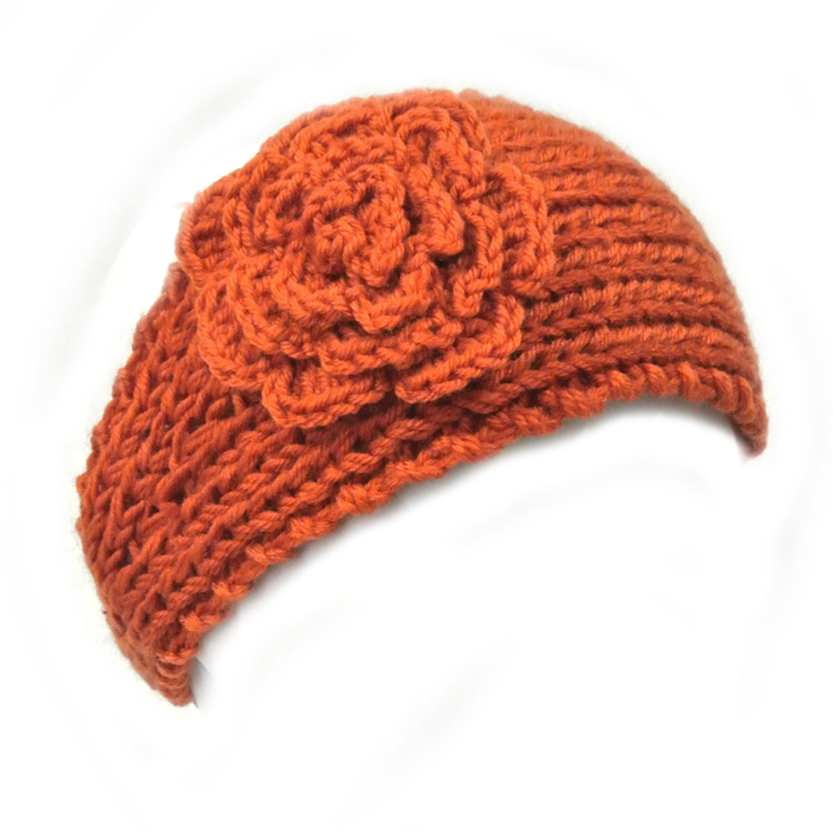 Hand Knit Floral Headband