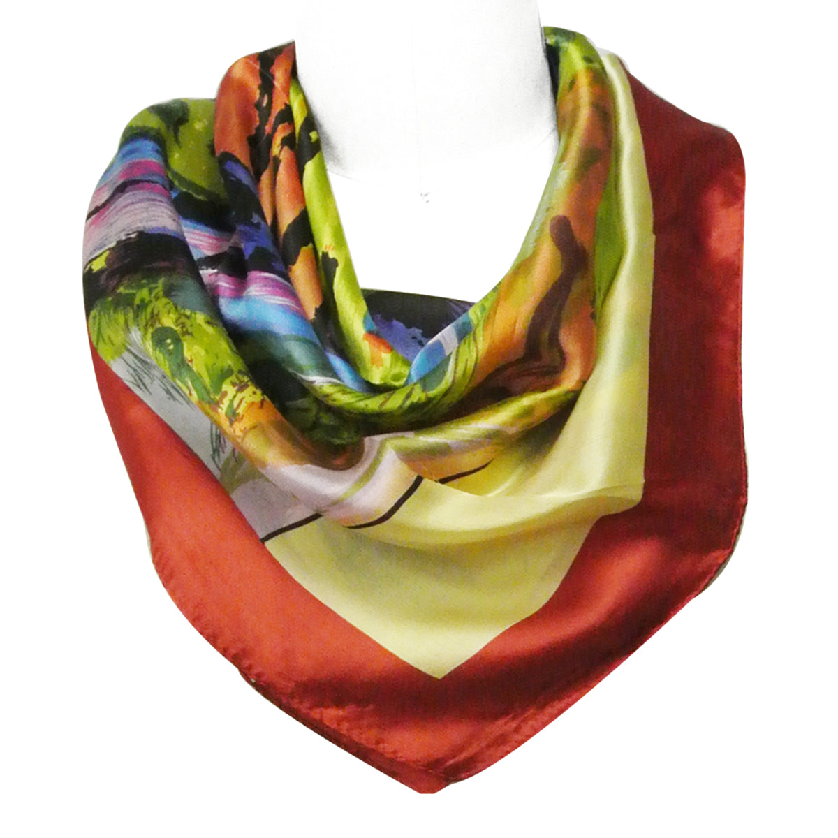 Wrapables Luxurious 100% Charmeuse Silk Square Scarf