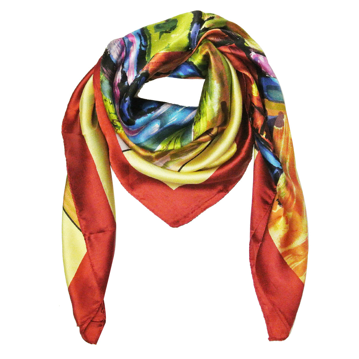 Wrapables Luxurious 100% Charmeuse Silk Square Scarf