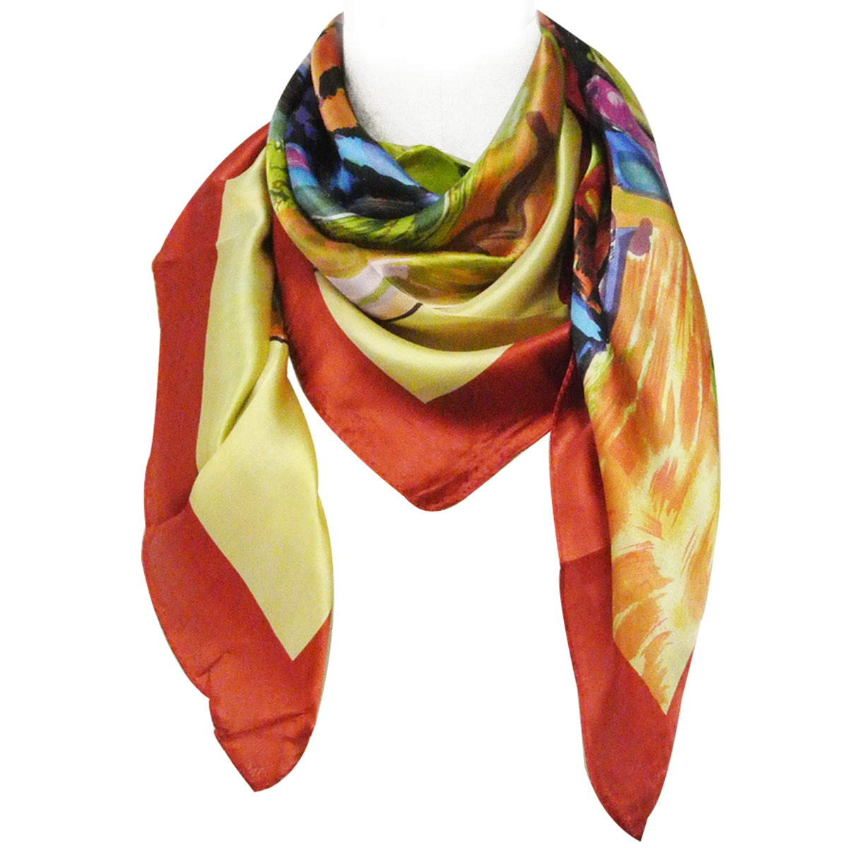 Wrapables Luxurious 100% Charmeuse Silk Square Scarf