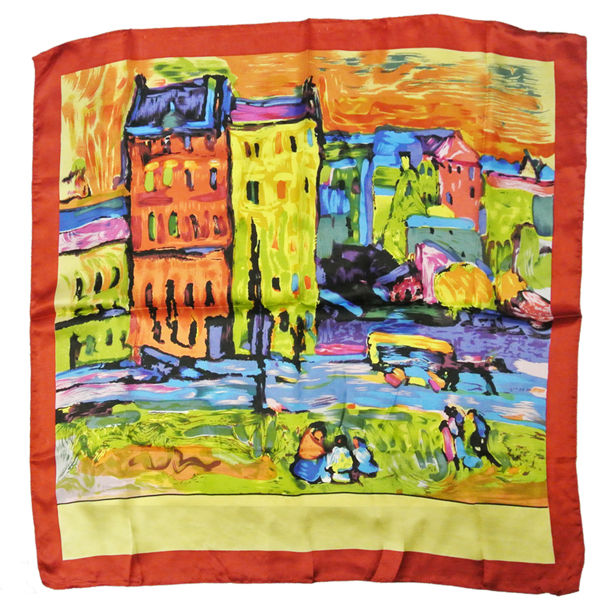 Wrapables Luxurious 100% Charmeuse Silk Square Scarf