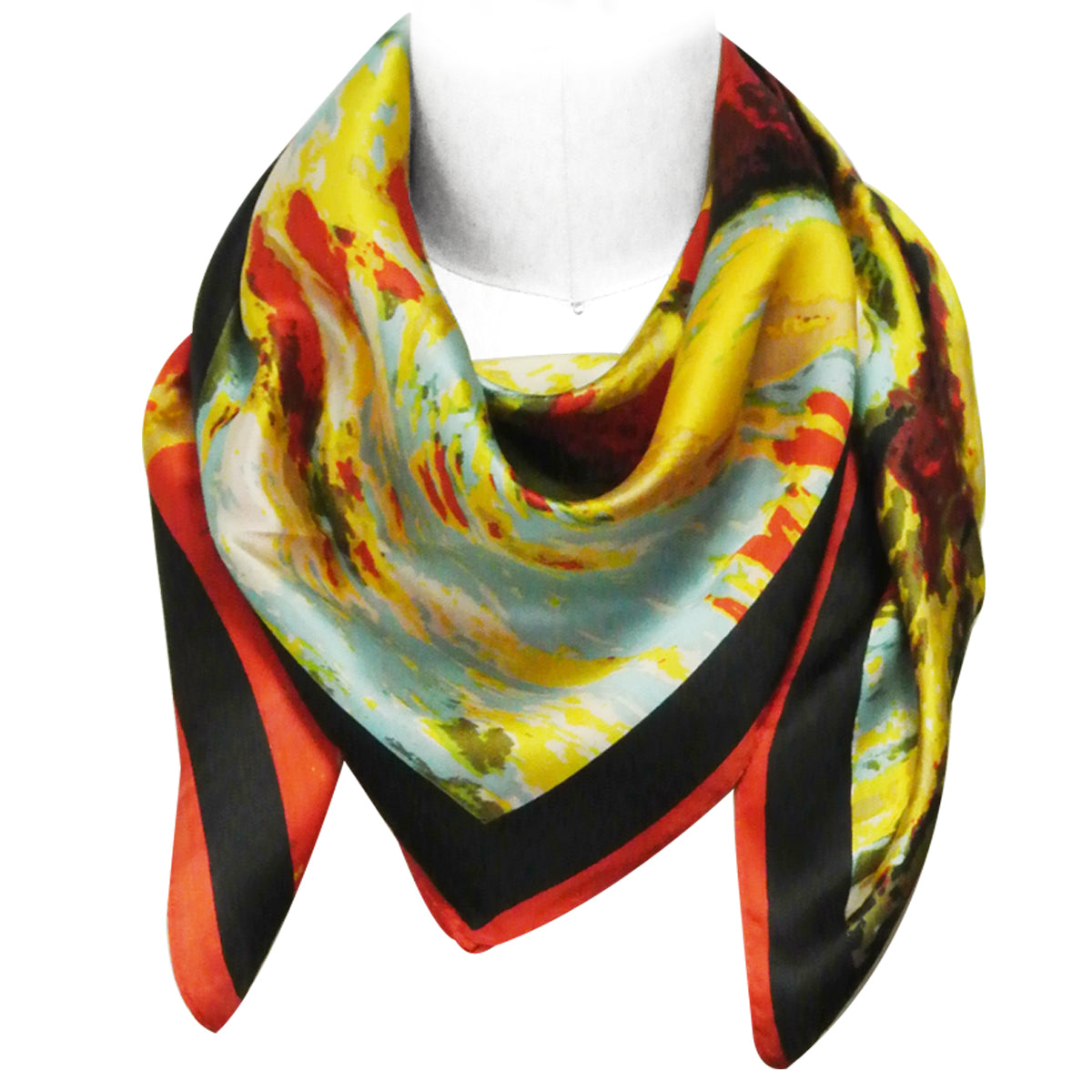 Wrapables Luxurious 100% Charmeuse Silk Square Scarf