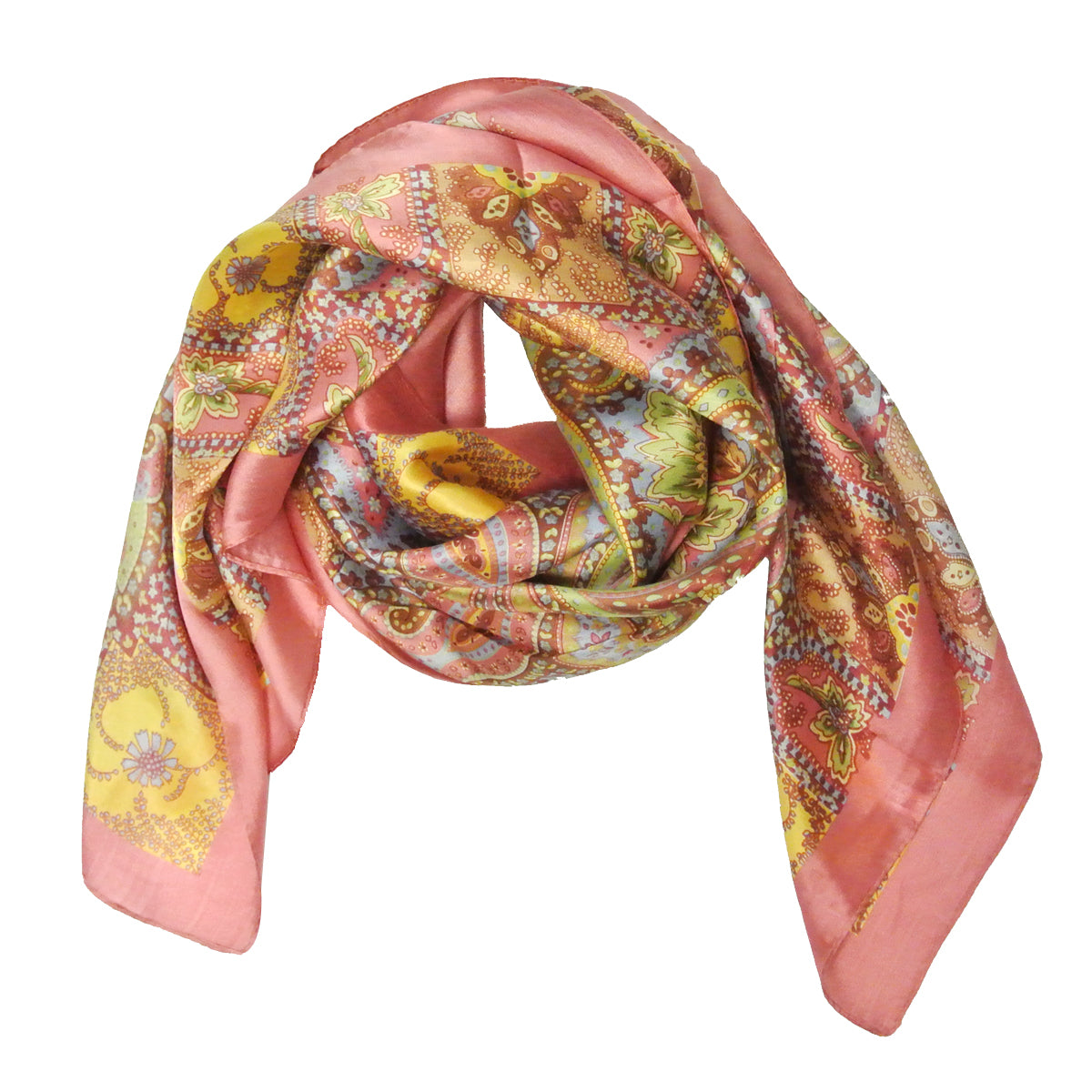 Wrapables Luxurious 100% Charmeuse Silk Square Scarf