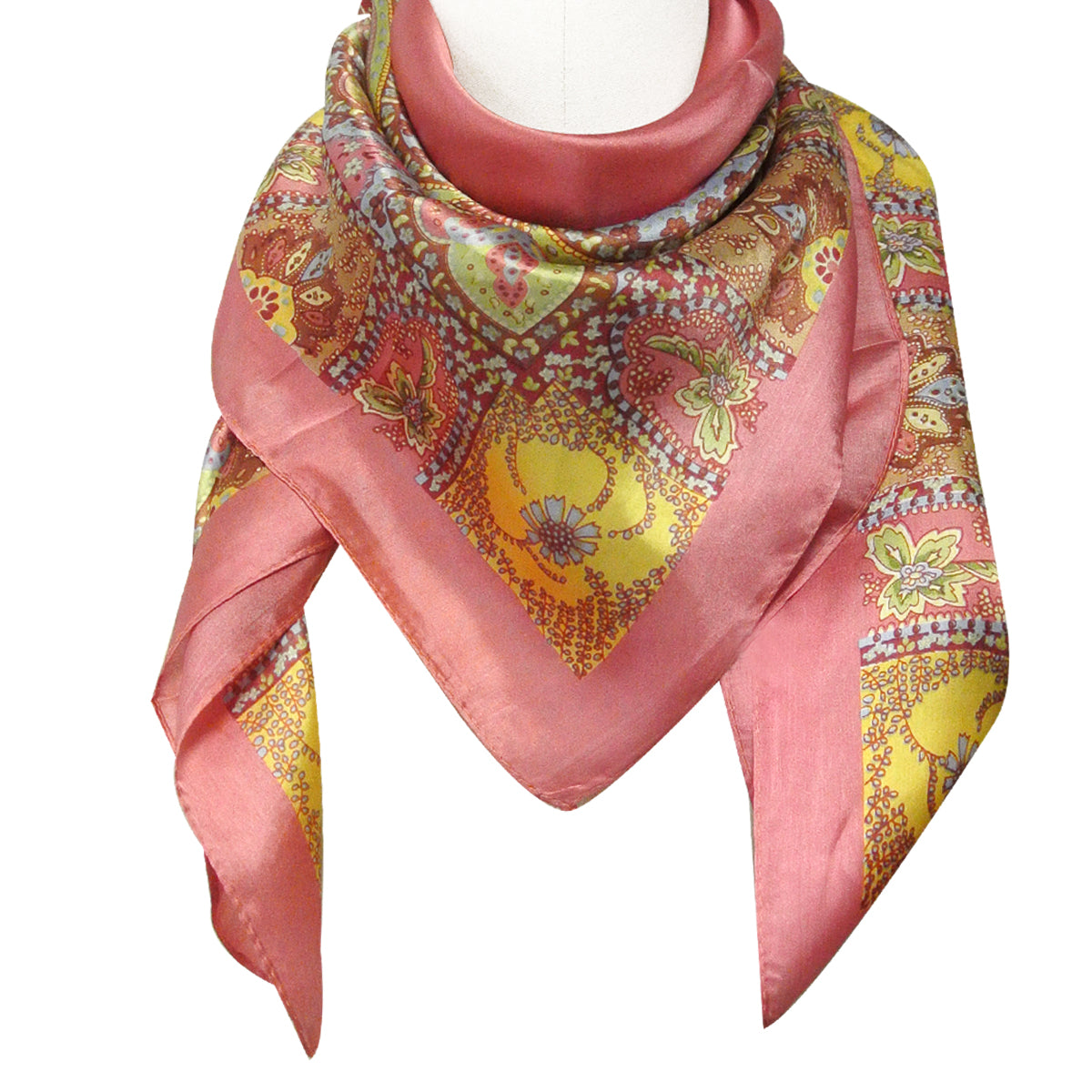Wrapables Luxurious 100% Charmeuse Silk Square Scarf
