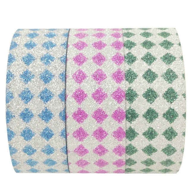 Wrapables Bright Diamonds Japanese Washi Masking Tape (Set of 3)