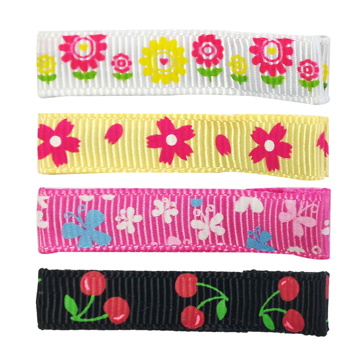 Wrapables Girls Ribbon Lined Alligator Clips (Set of 8)