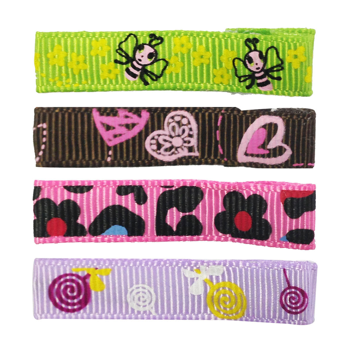 Wrapables Girls Ribbon Lined Alligator Clips (Set of 8)