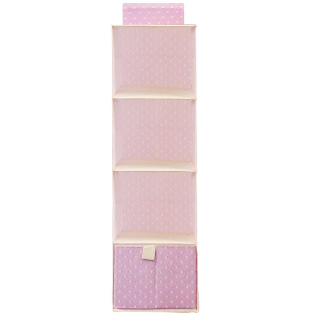 Wrapables 3 Shelf With 1 Drawer Hanging Nursery Closet Organizer, Pink