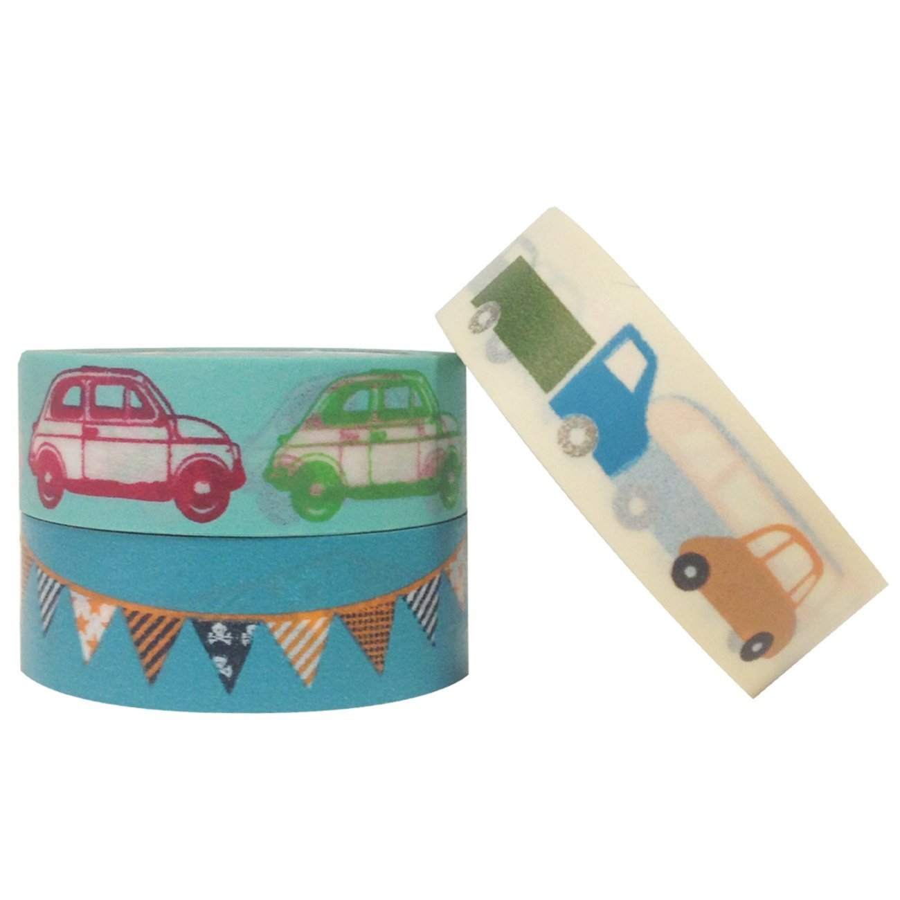 Wrapables Car Race Japanese Washi Masking Tape (Set of 3)