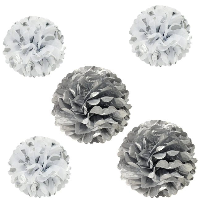 Wrapables Set of 5 Tissue Pom Poms Party Decorations